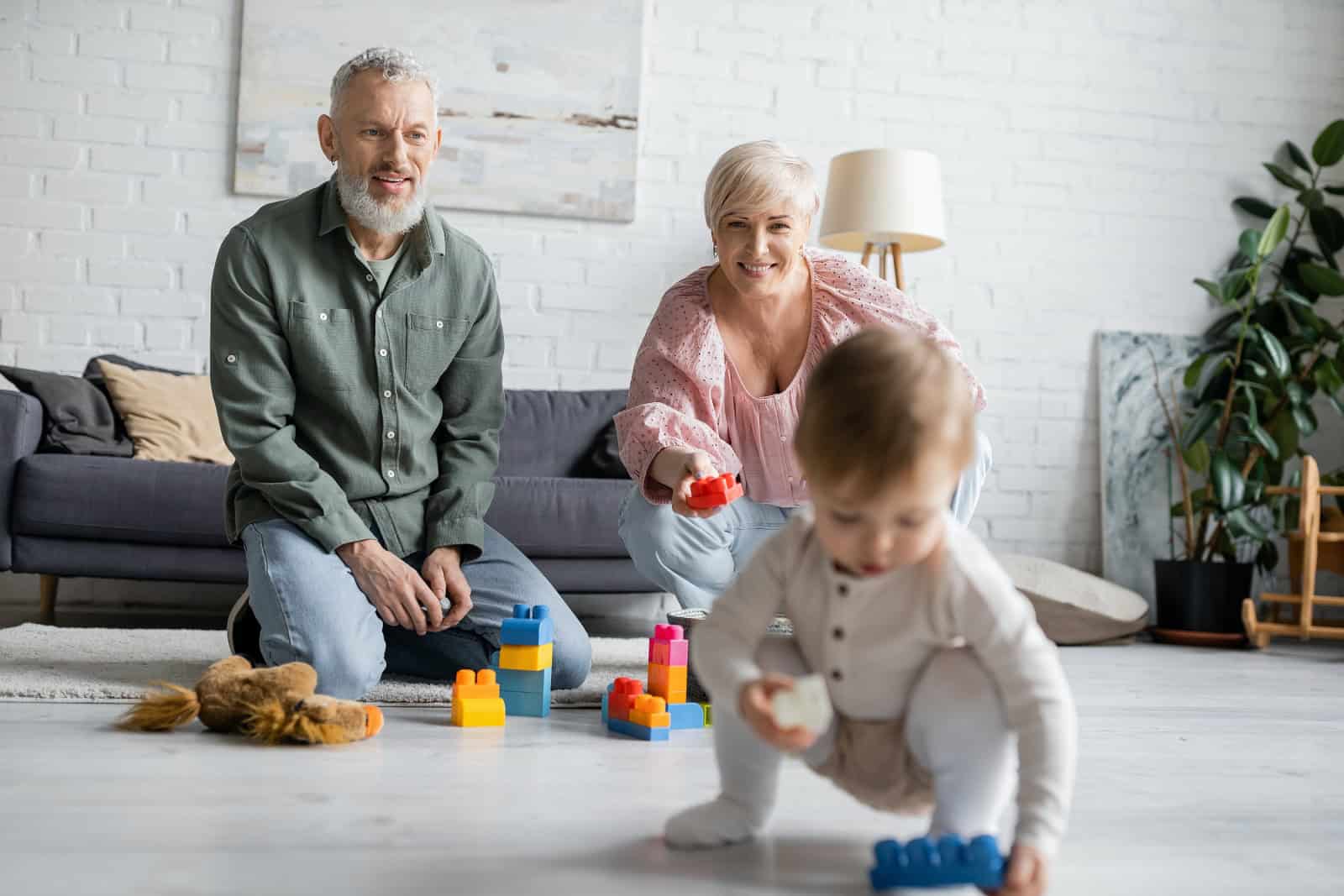Revocable Living Trust Grandparents Playing Blocks With Grandchild.